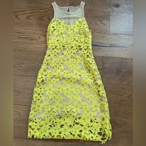 Lovers + Friends Yellow Crochet Dress